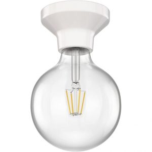 ledscom.de Lámpara de techo LED ELEKTRA Bola de porcelana incl. lámpara E27 G125 6W=60W blanco cálido 800lm